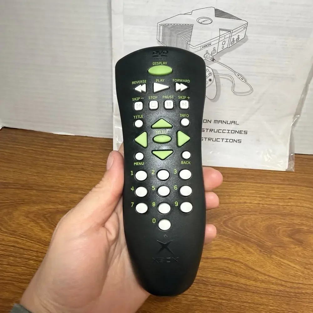 Microsoft Xbox Original DVD Movie Playback Remote Control Black W/ User Manual